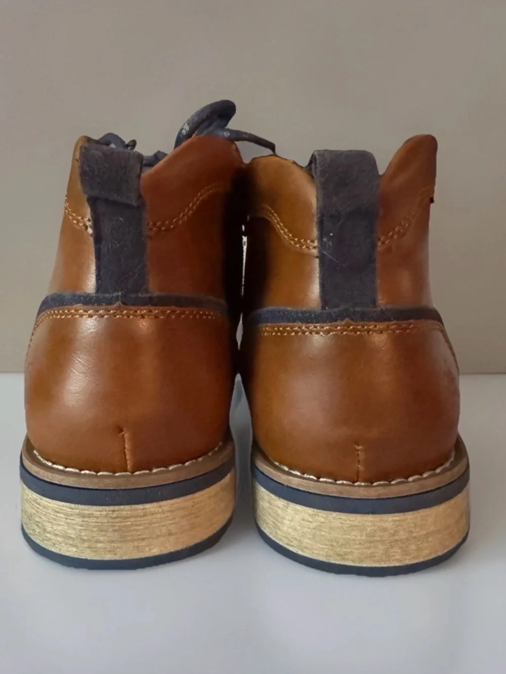 Global Win Tan Black Gray Leather Fashion Ankle Boots Round Toe Zipper Men’s 7.5